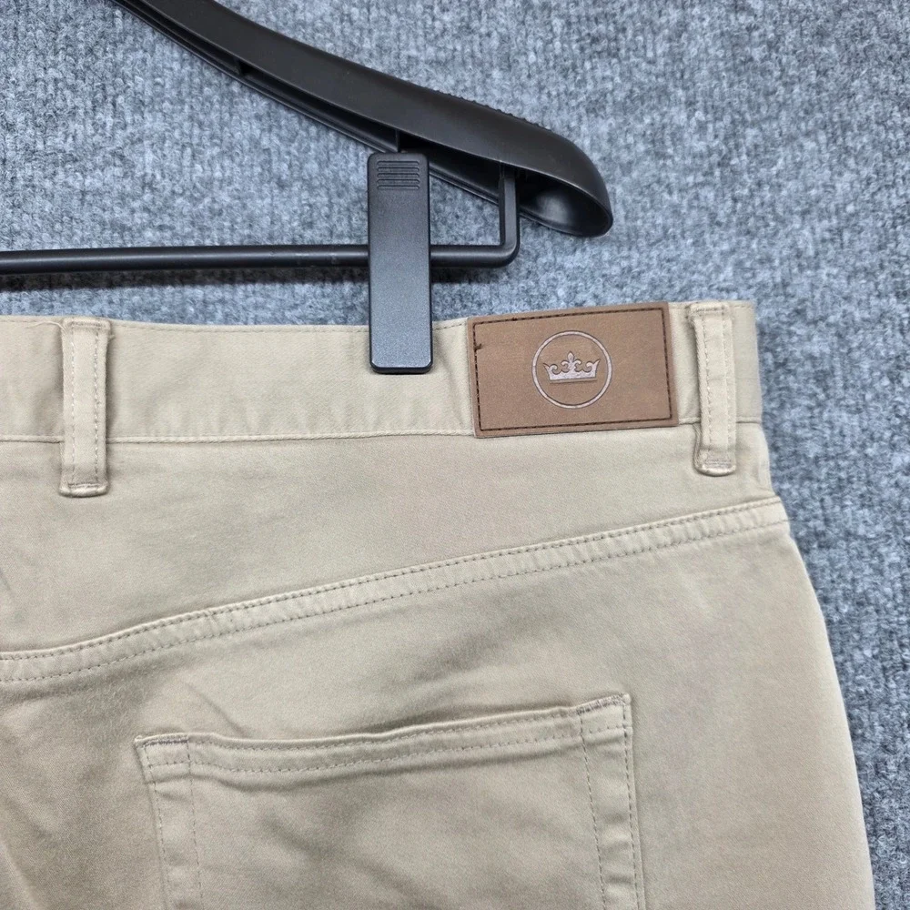 Peter Millar Mens Khaki Tan 5-Pocket Cotton Modal Stretch Pants ME0B39 Size 38